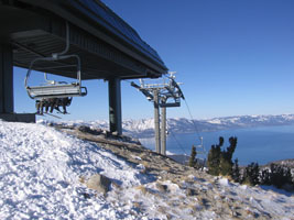 atop the lift at Heavenly, Tahoe