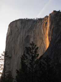 horsetail falls at sunset, by Joy