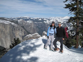 Joy and me snowshoeing