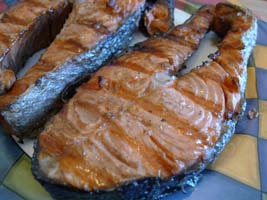 grilled salmon steaks