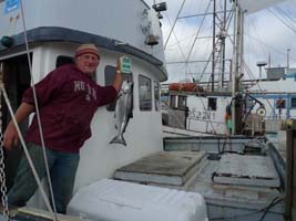 Barry withour fish, on his boat