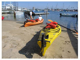 launching the kayaks