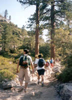 walking up the trail