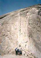 hikers on the cables