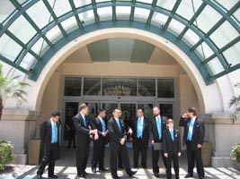 groomsmen leave the Westin