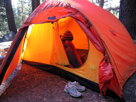 morning sunshine on the tent