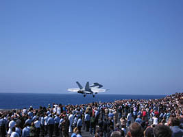 F-18 takes off on the USS Nimitz