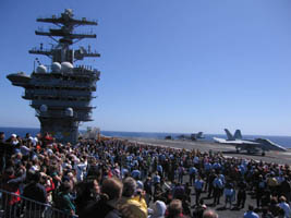 F-18 lands on the USS Nimitz