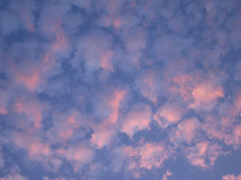 pink clouds at sunset