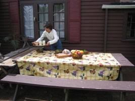 mom serving lunch