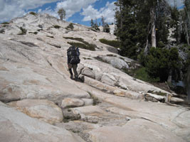 Beckett climbs toward camp