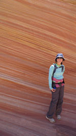 joy beside ancient sand dune striping