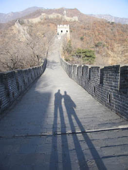 Our shadows on the Mutianyu Great Wall