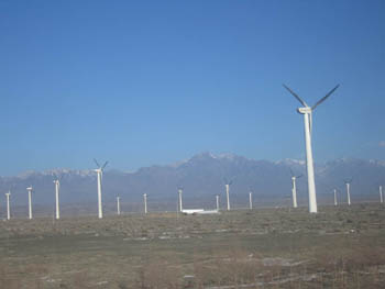 wind turbines in the tian shan
