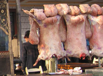 sheep rump for kebabs,kashgar market