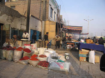 food stalls, kashgar market