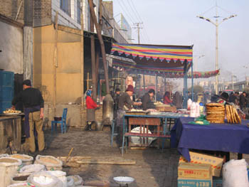 food stalls, kashgar market