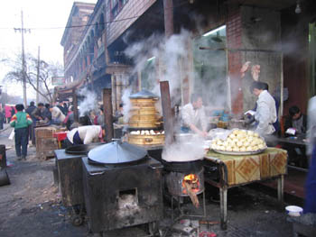 coal fired steamers, food market